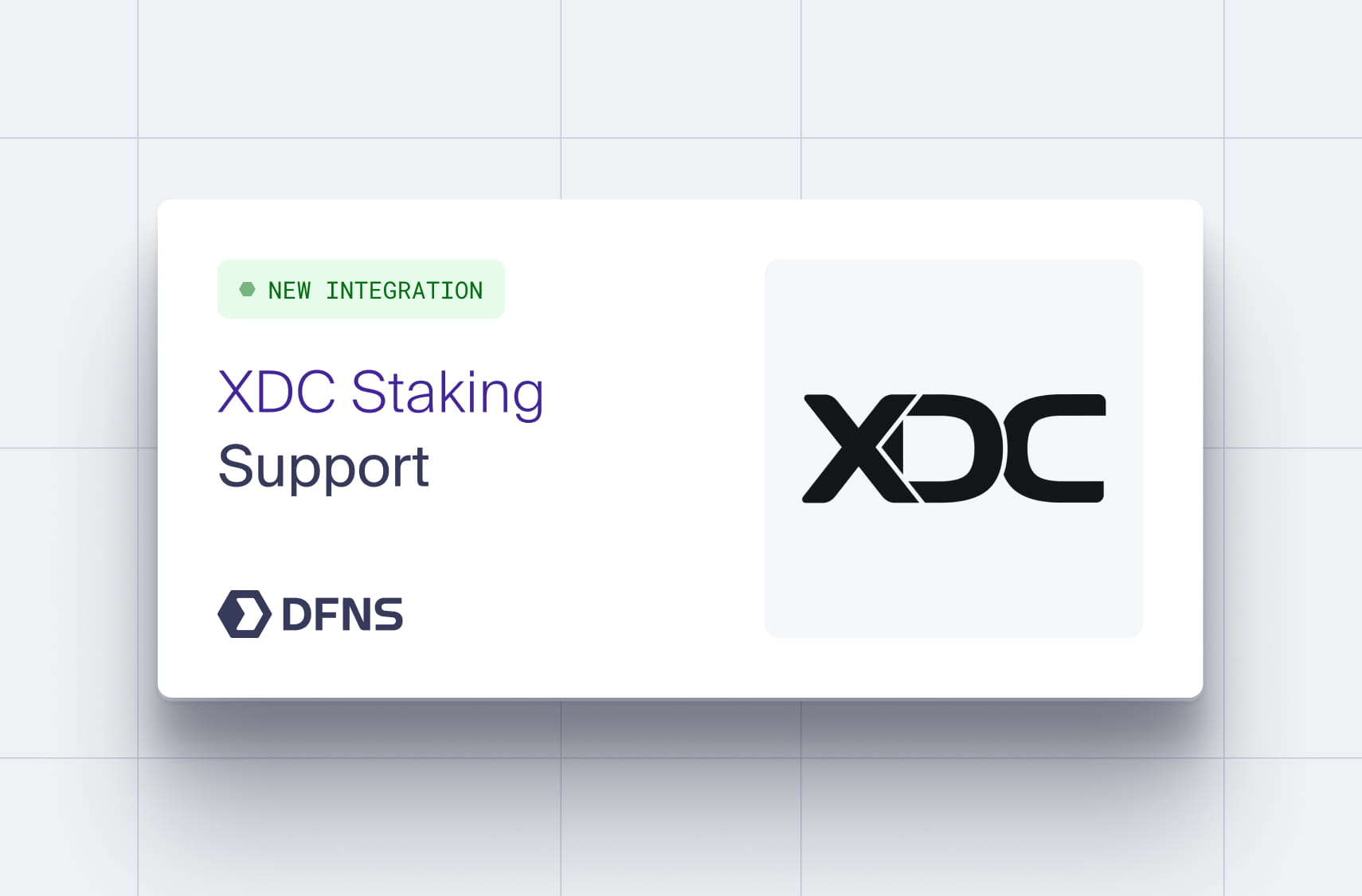 XDC Staking Support &mdash; DFNS