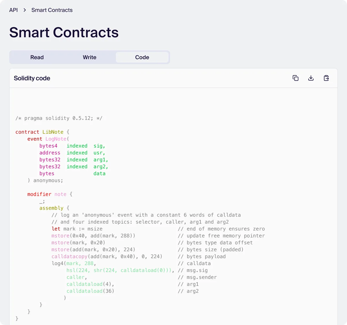 Wallet API interface